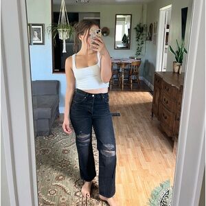 Never worn black ripped jean Levi’s